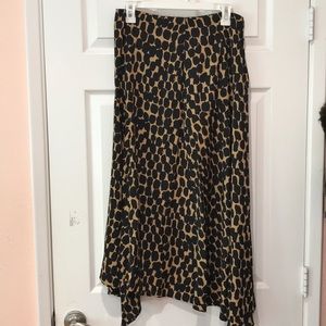 Who What Wear Leopard print midi skirt
